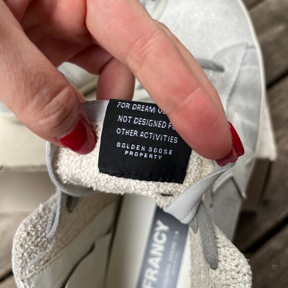 Golden Goose Francy Classic Sneakers Silver White Glitter Star – Size 40 - Picture 3 of 11